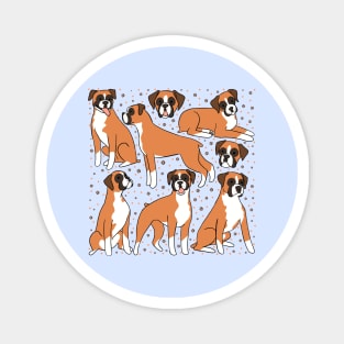 Boxer dog cute illustration Magnet